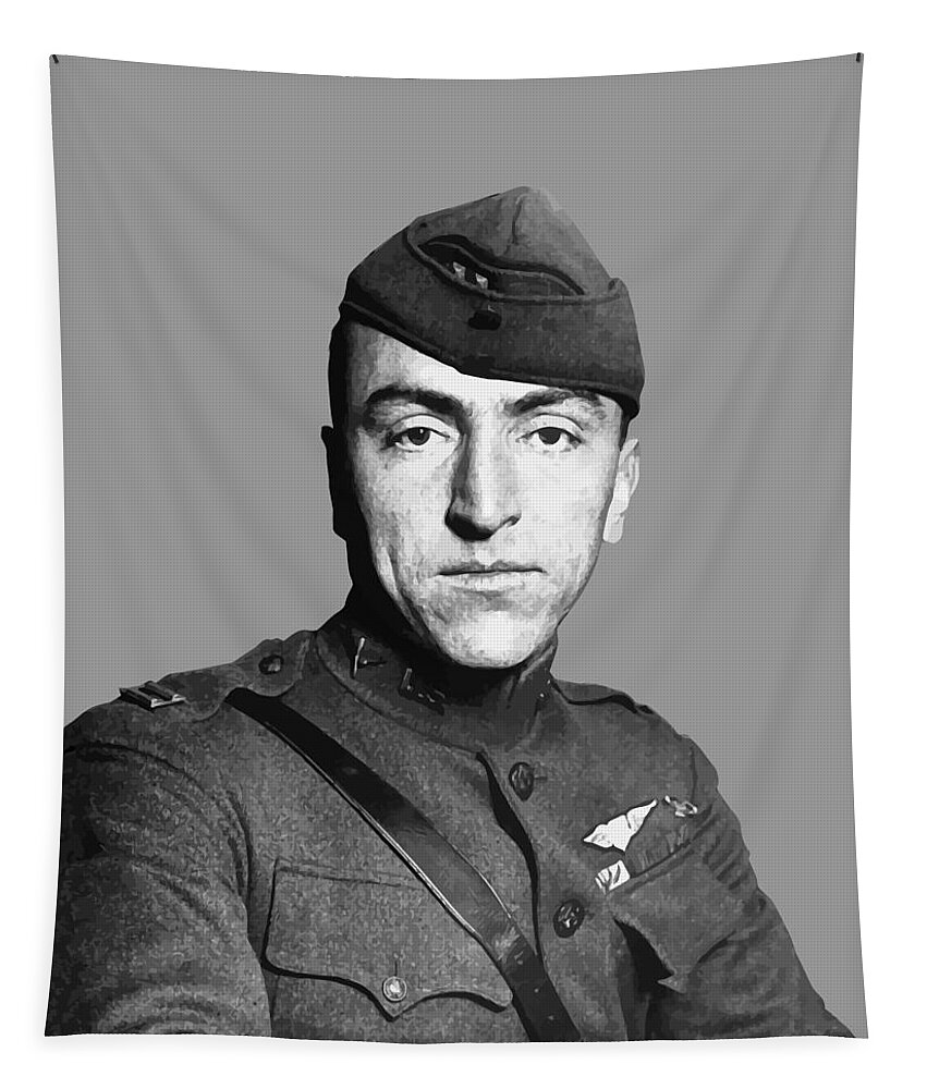 Eddie Rickenbacker Tapestry featuring the painting Eddie Rickenbacker by War Is Hell Store