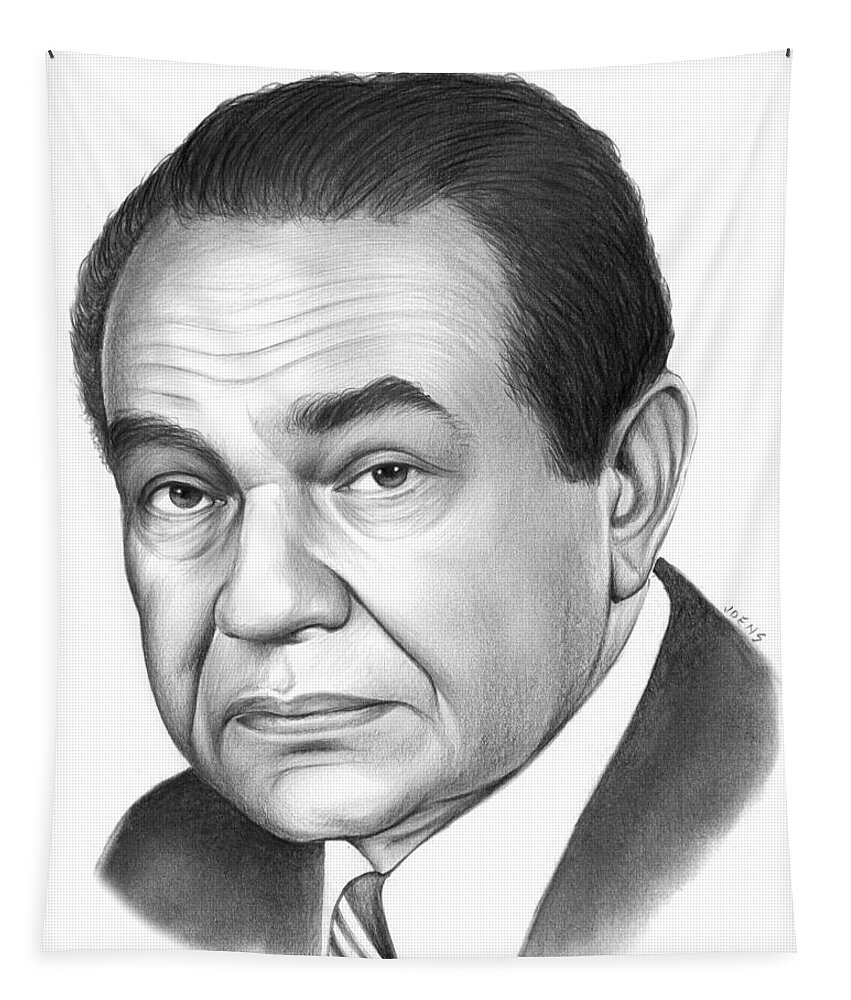 Celebrities Tapestry featuring the drawing Edward G. Robinson by Greg Joens