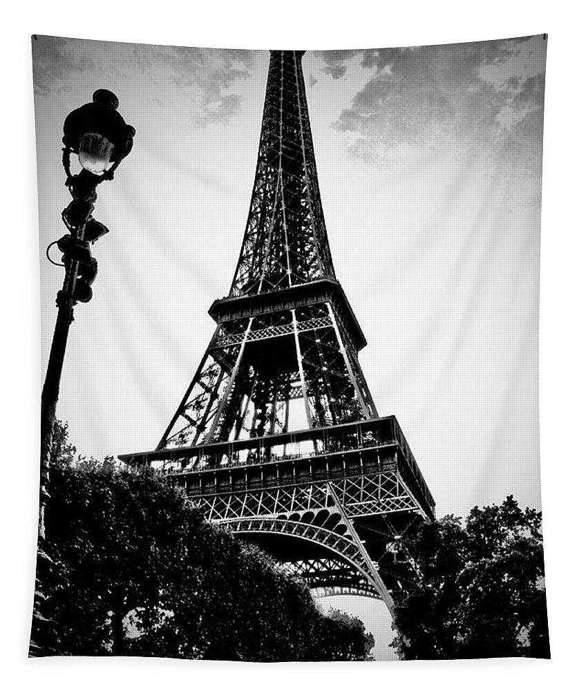 Paris Tapestry featuring the photograph The Eiffel Tower with vignetting by Micah May