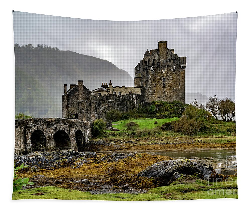 Eilean Donan Castle Tapestry featuring the photograph Eilean Donan Castle by Sue Karski
