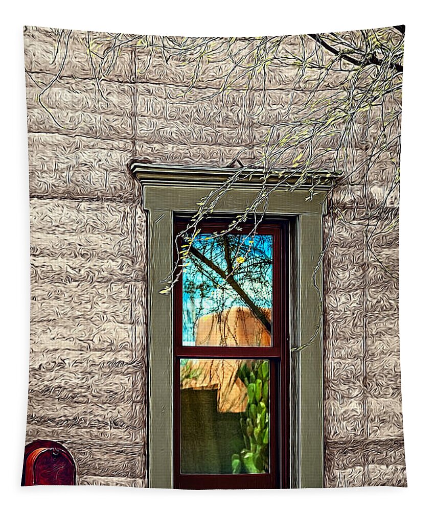 Architecture Tapestry featuring the photograph El Barrio Window by Maria Coulson