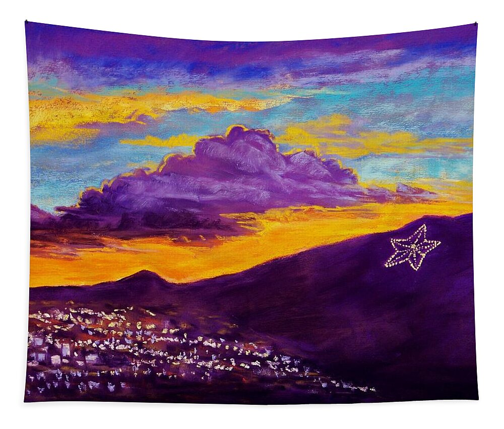 El Paso Star Tapestry featuring the pastel El Paso's Star by Candy Mayer