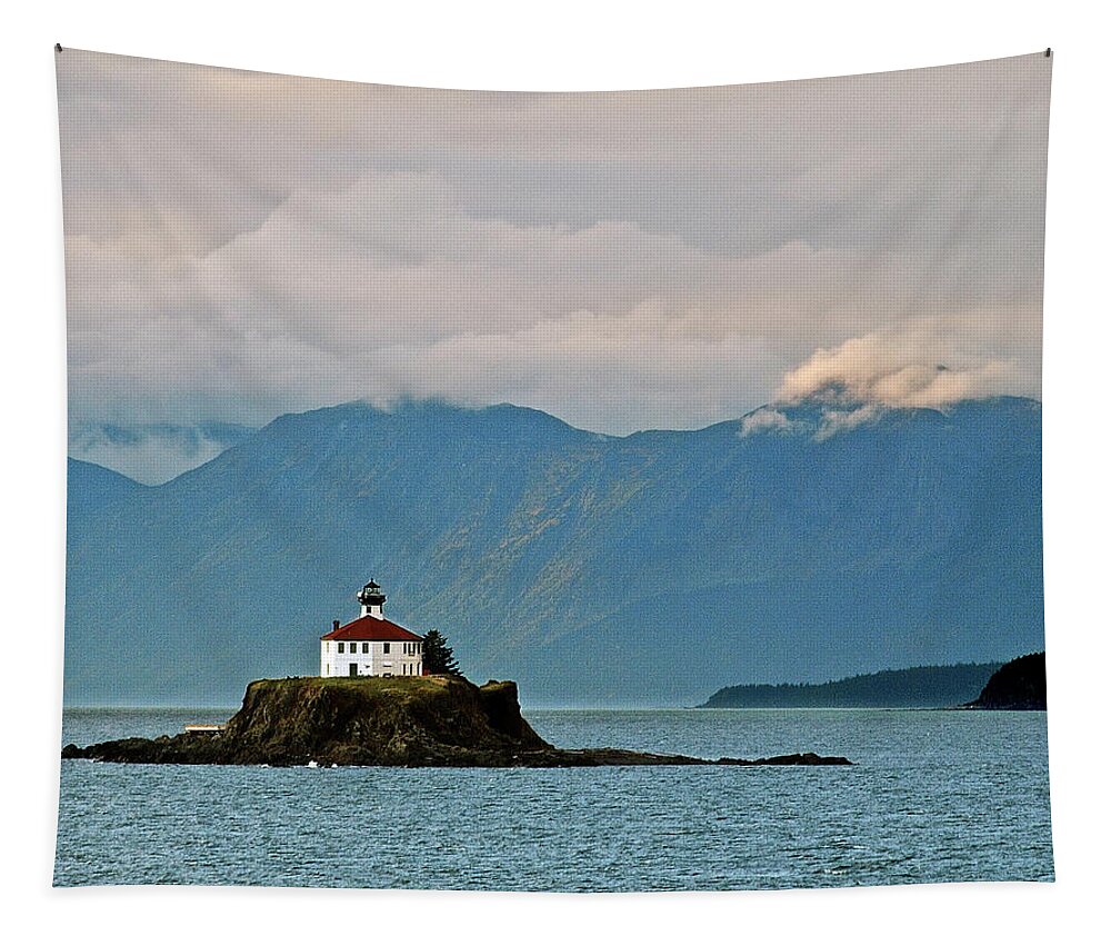 Lighthouse Tapestry featuring the photograph Eldred Rock Lighthouse Skagway by Michael Peychich