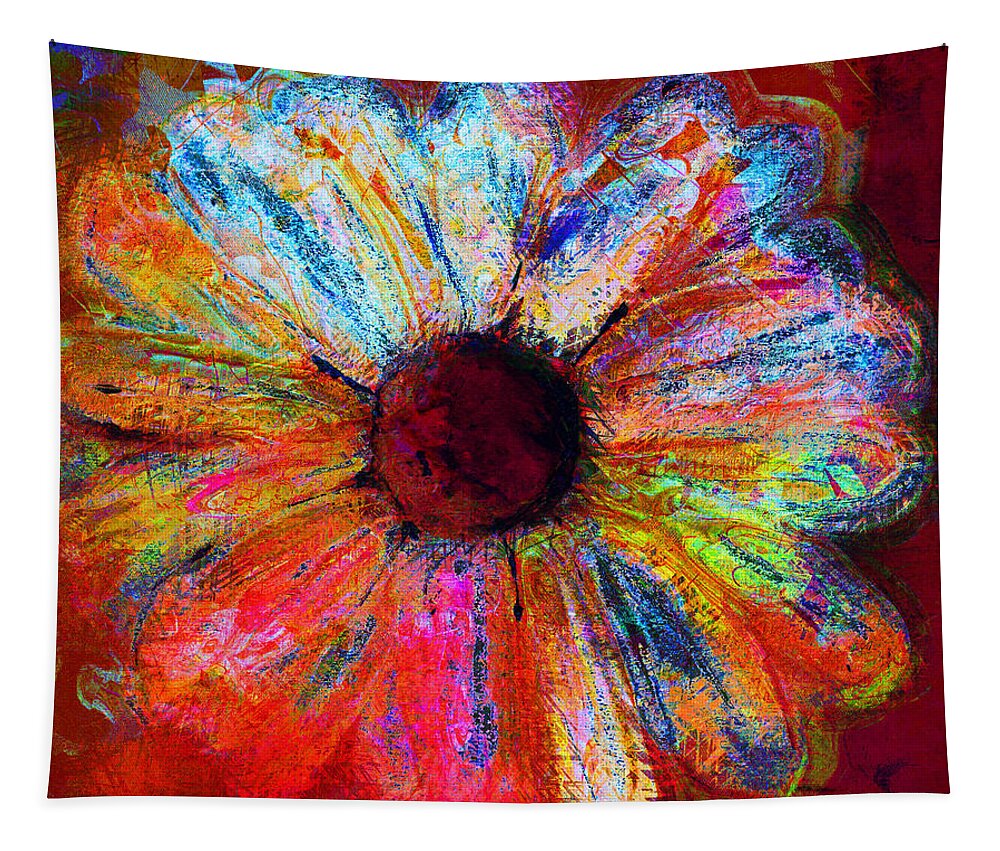 Daisy Tapestry featuring the painting Electric Daisy by Julie Lueders 