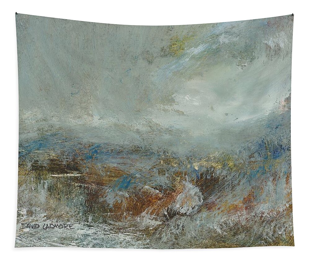 Storm Tapestry featuring the painting Elemental 35 by David Ladmore