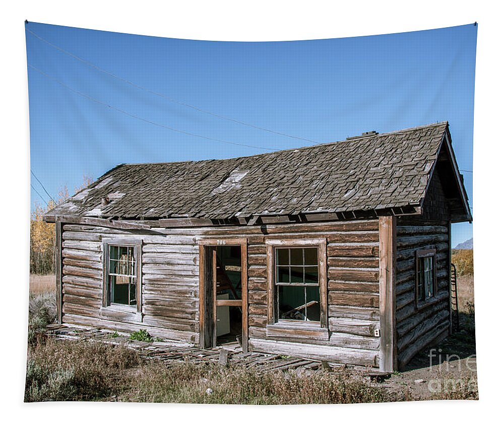 736 Tapestry featuring the photograph Elk Ranch Cabin 6 by Al Andersen