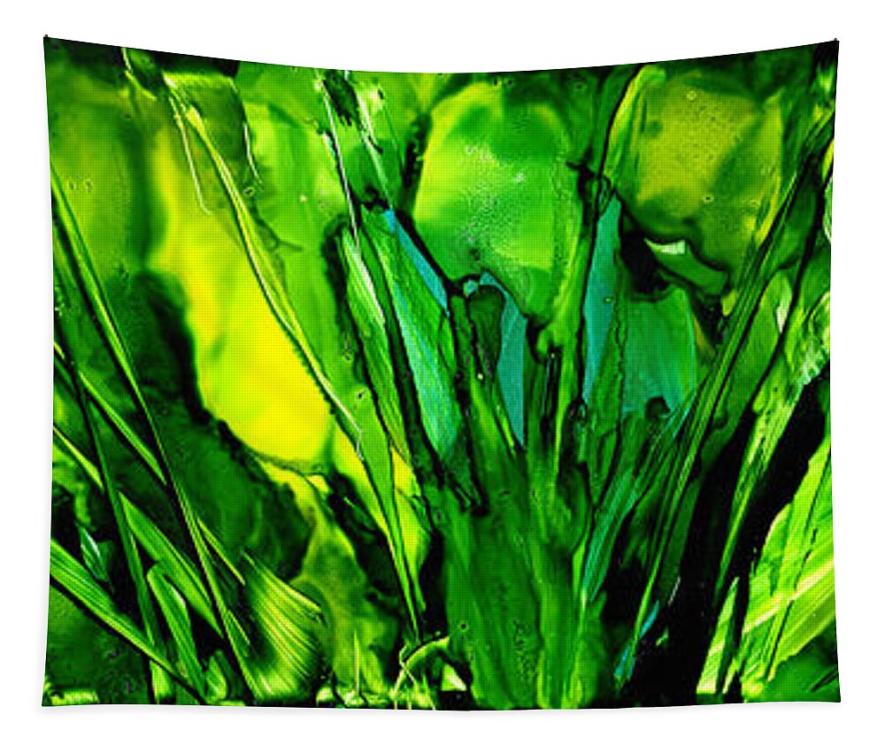 Emerald Tapestry featuring the painting Emerald Forest by Charlene Fuhrman-Schulz