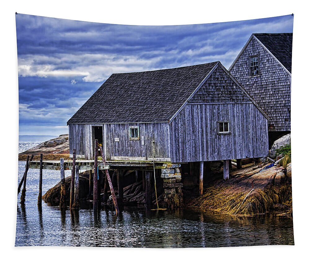 Seaside Tapestry featuring the photograph End of the day in Atlantic Canada by Tatiana Travelways