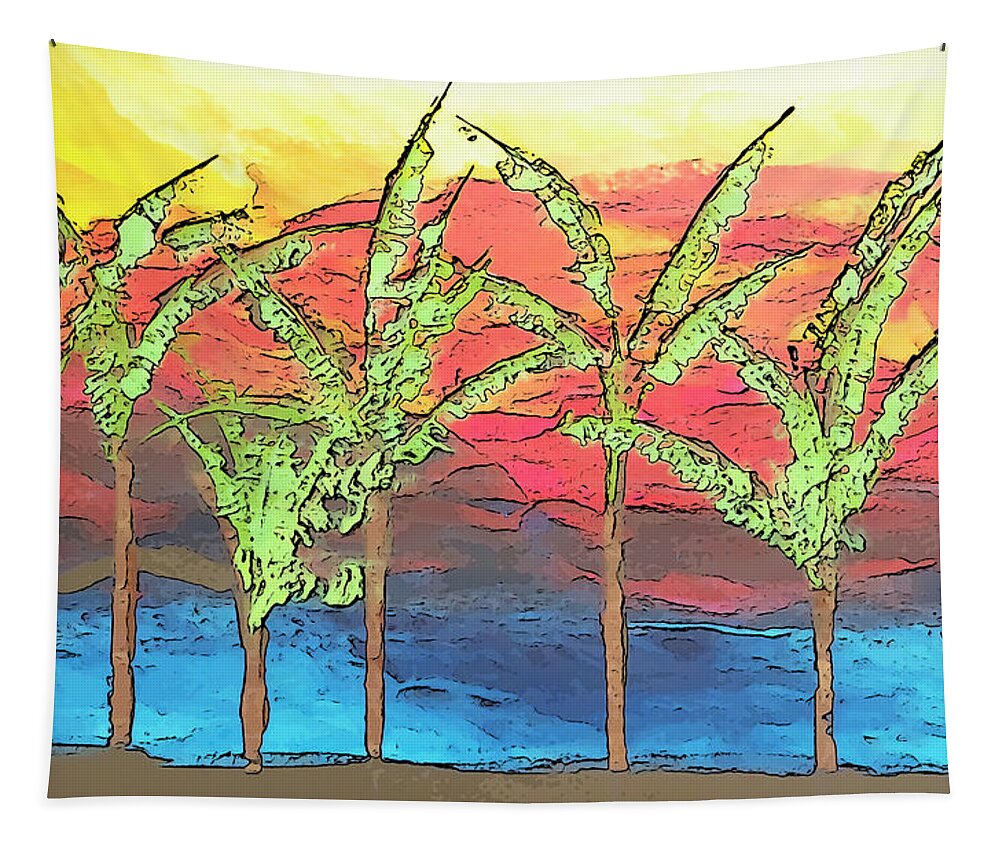 Beach Tapestry featuring the painting Endless Summers by Linda Bailey