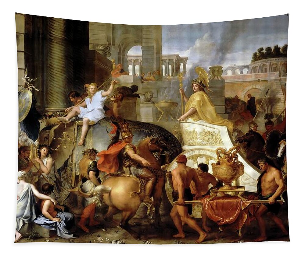Charles Lebrun Tapestry featuring the painting Entry of Alexander by Charles LeBrun