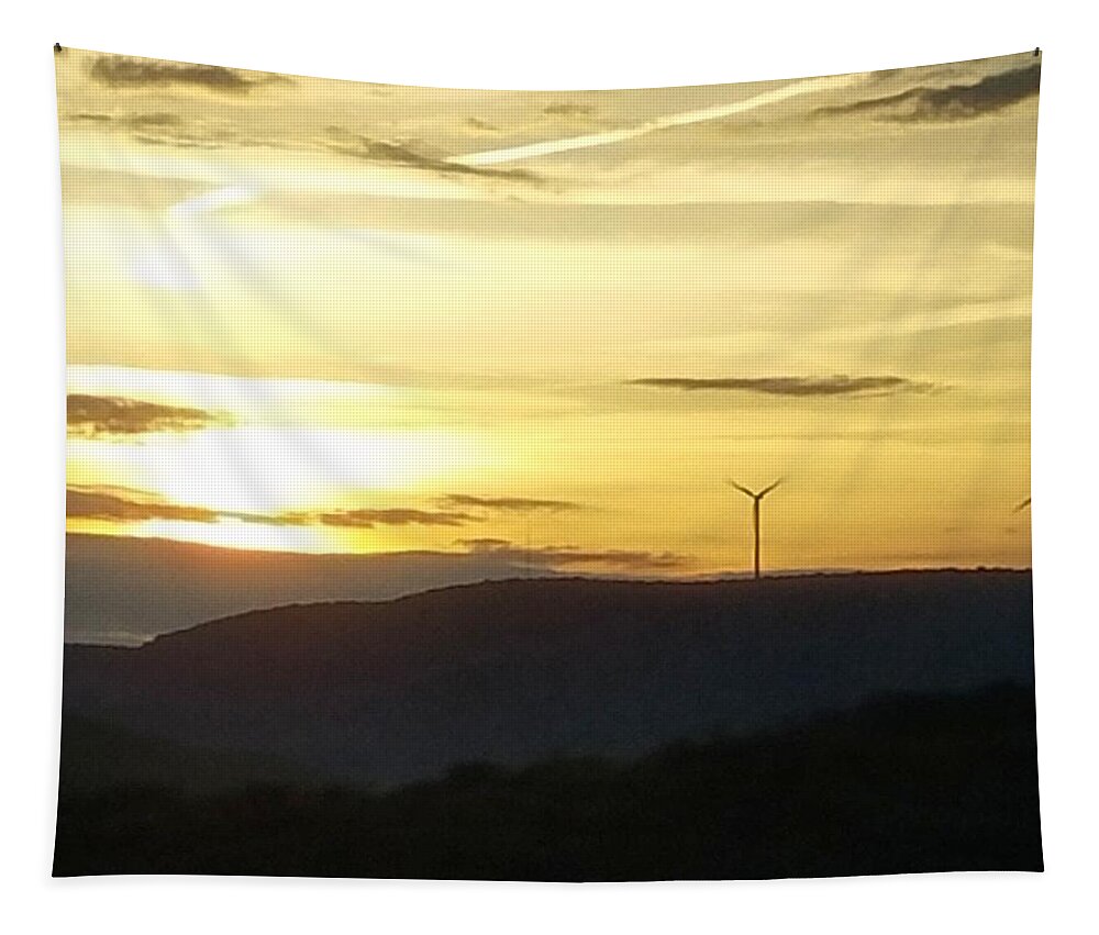 Windmill Tapestry featuring the photograph Environmental Sunset by Vic Ritchey