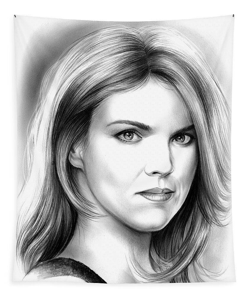 Erin Richards Tapestry featuring the drawing Erin Richards by Greg Joens