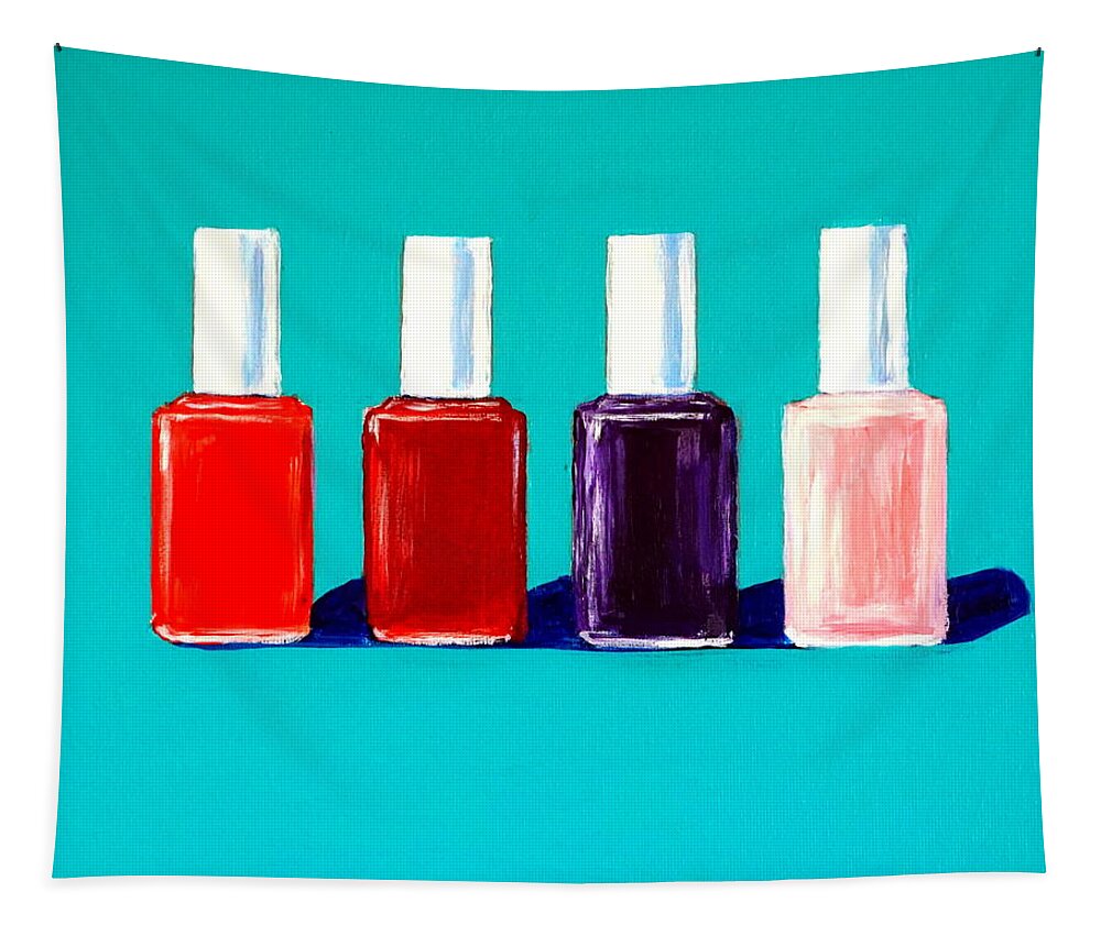 Nail Art Tapestry featuring the painting Essie Polish by Katy Hawk