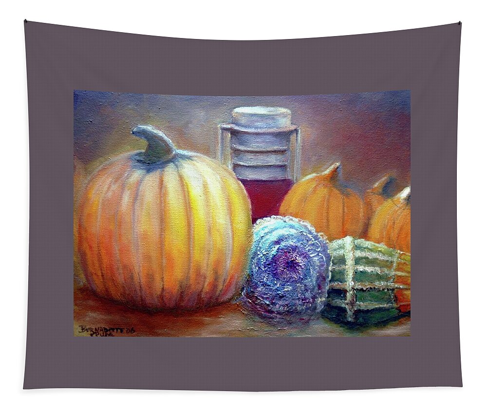 Autumn Tapestry featuring the painting Evening Harvest by Bernadette Krupa