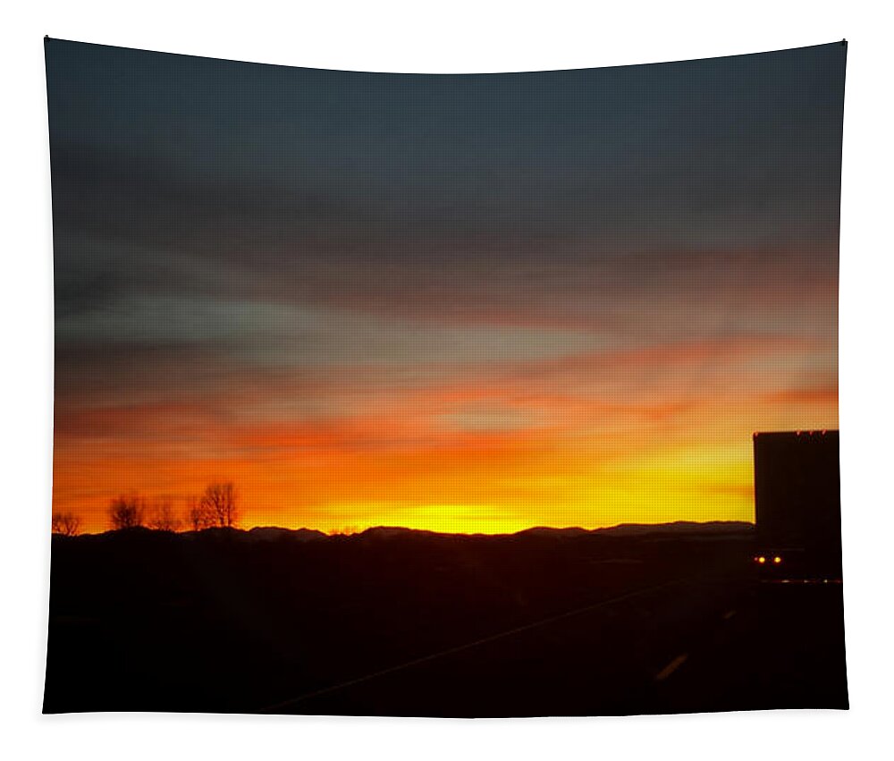 Montana Tapestry featuring the digital art Evening Sky 8 by Susan Kinney