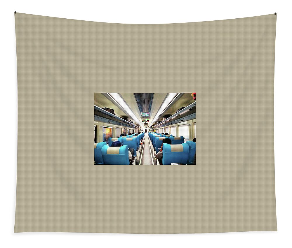 Wanderlust Tapestry featuring the photograph Perspective Inside A Train by Kelly Santana