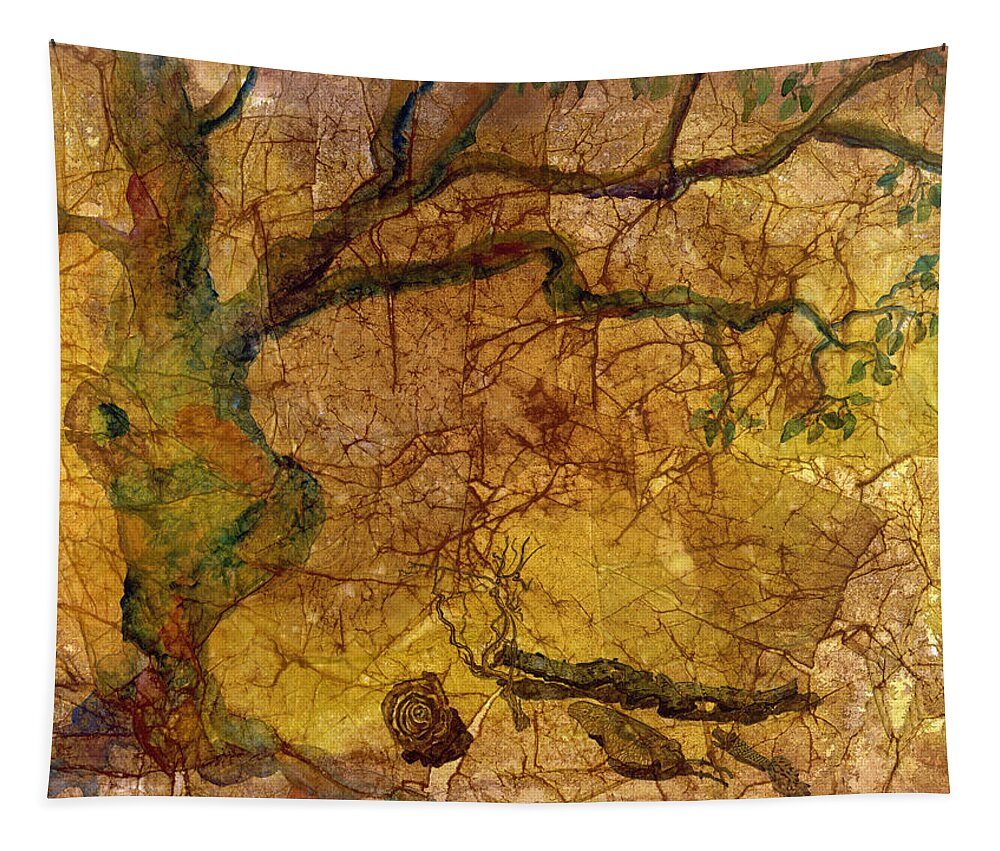 Nature Tapestry featuring the painting Eve's Place by Karen Merry