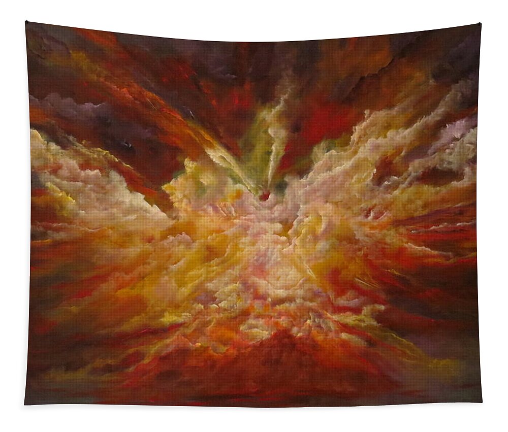 Large Abstract Tapestry featuring the painting Exalted by Soraya Silvestri