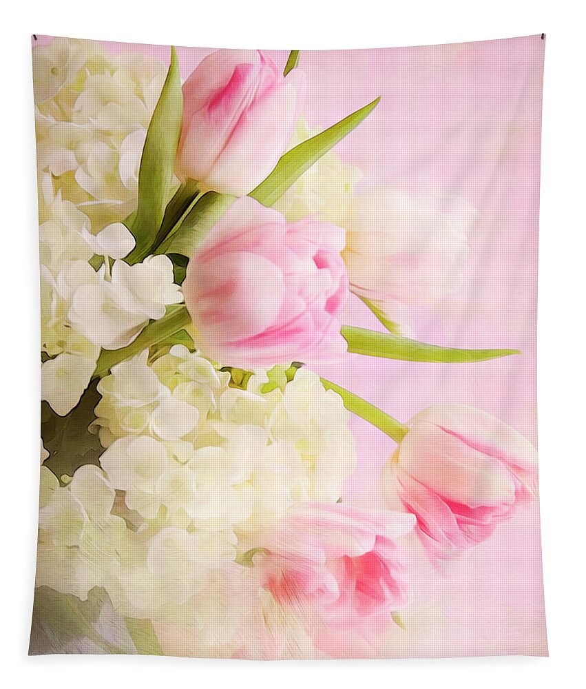 Tulips Tapestry featuring the photograph Except For Flowers by Theresa Tahara