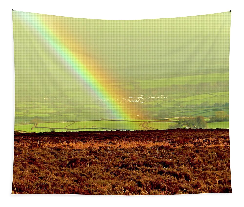 Nature Tapestry featuring the photograph Exmoor Rainbow by Richard Denyer