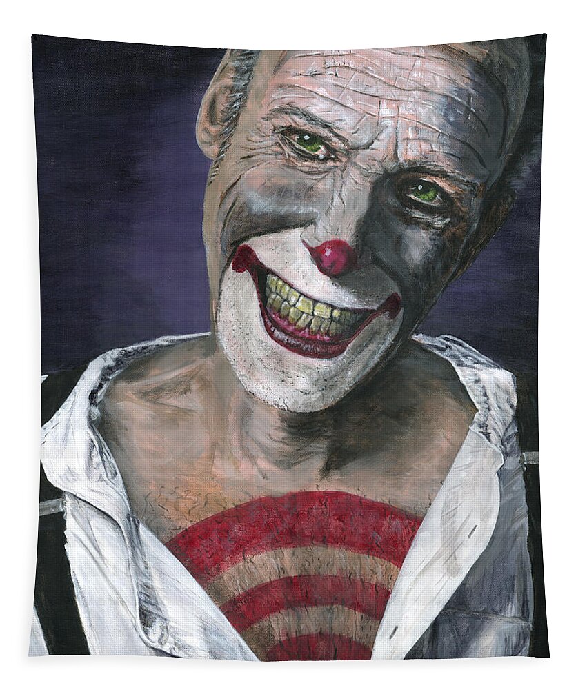 Clown Tapestry featuring the painting Exposed by Matthew Mezo