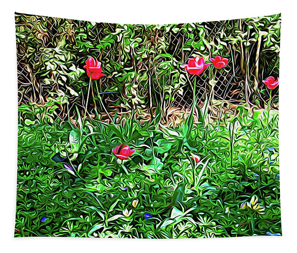 Tulip Tapestry featuring the photograph Expressionalism Backyard Tulips by Aimee L Maher ALM GALLERY