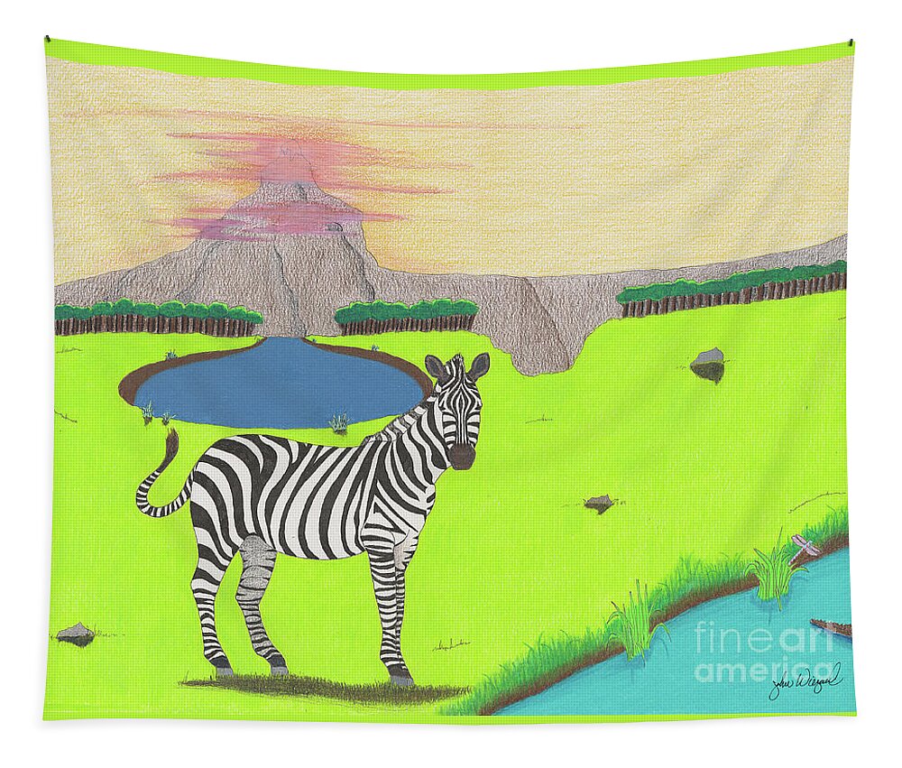 Africa Tapestry featuring the drawing Eye See You by John Wiegand