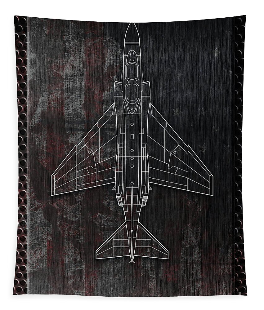F-4 Tapestry featuring the digital art F-4 Phantom by Airpower Art