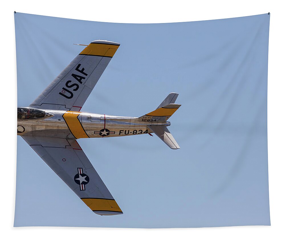 F-86 Tapestry featuring the photograph F-86 Jolley Roger by John Daly