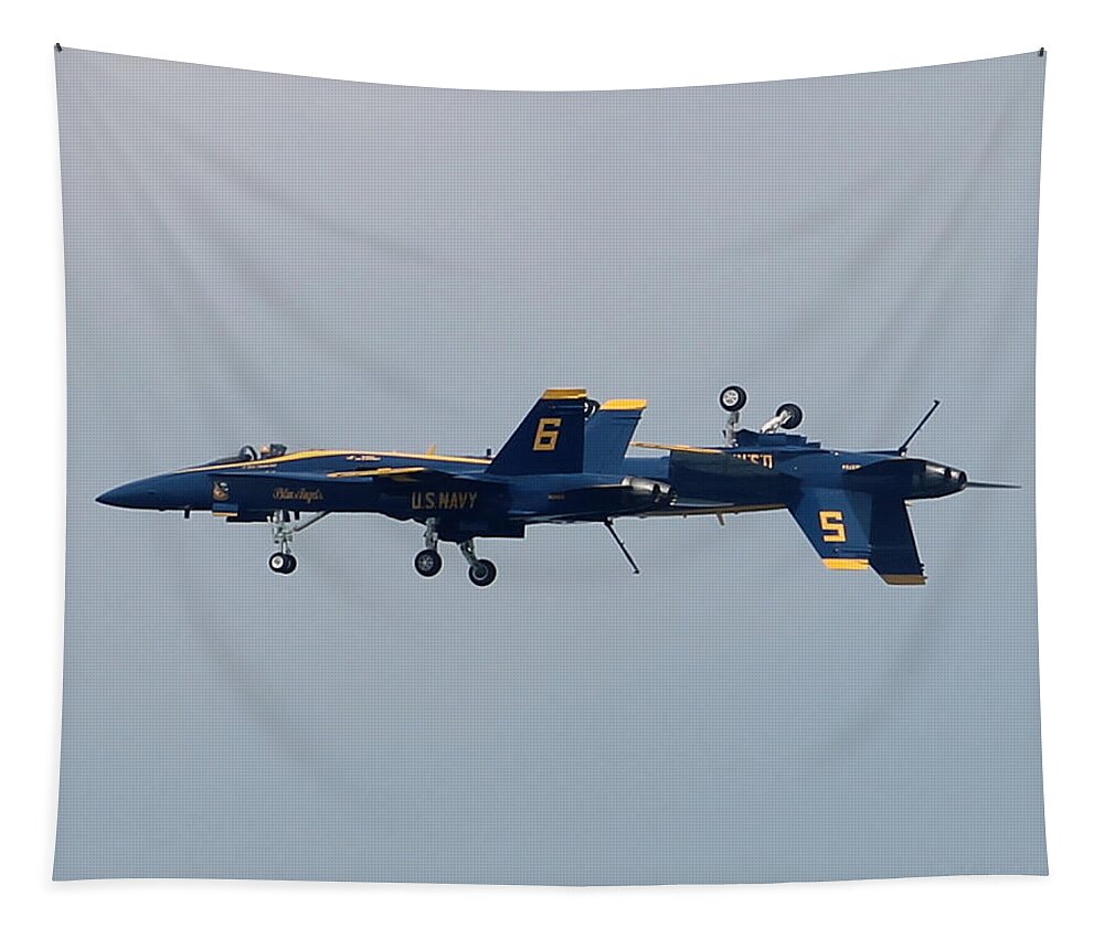 F/a 18 Hornet Tapestry featuring the photograph F/A 18 Hornet In Tandem by Robert Banach