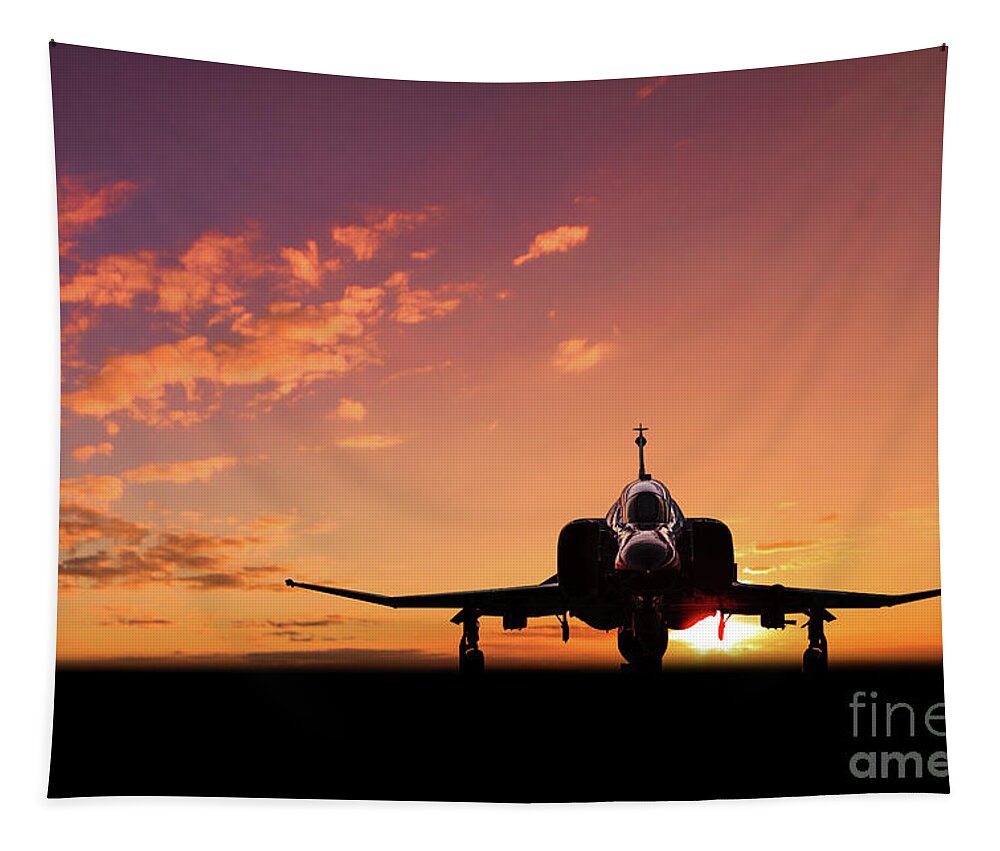 F4 Phantom Tapestry featuring the digital art F4 Phantom by Airpower Art
