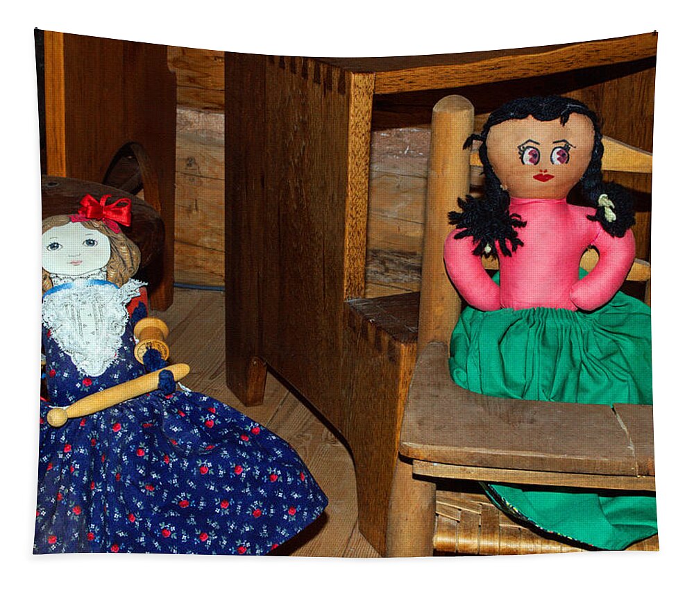 Old Fabric Dolls Tapestry featuring the photograph Fabric Dolls by Tikvah's Hope