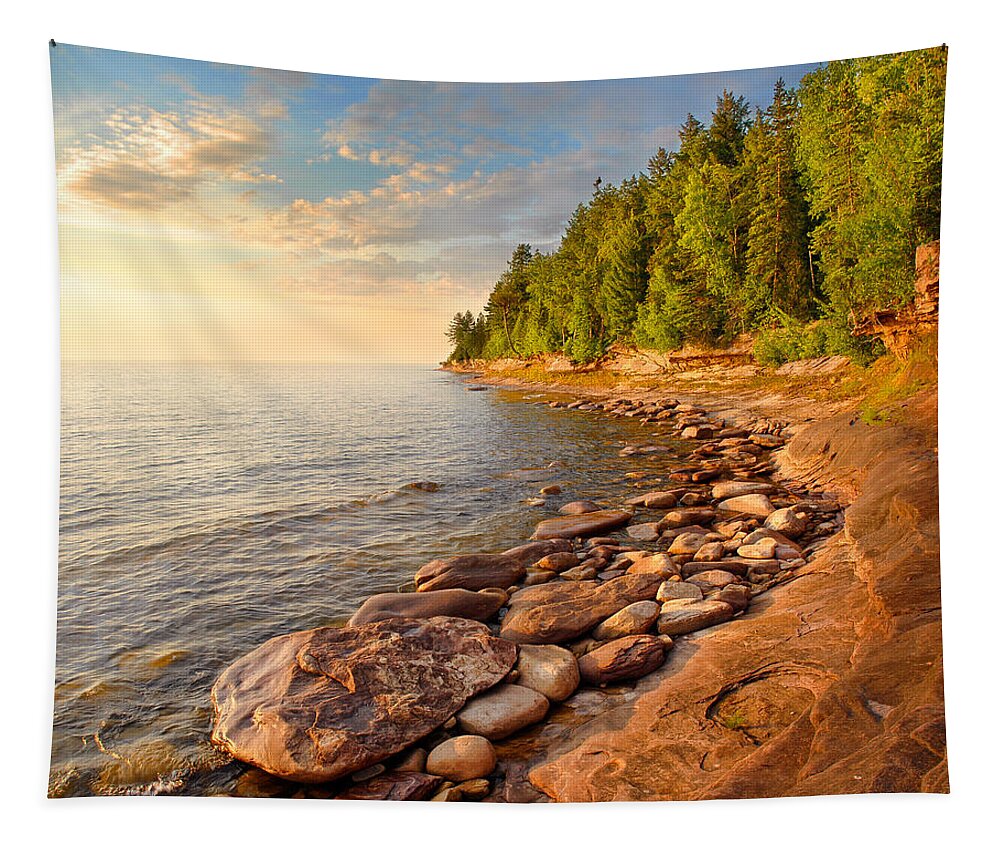 Lake Superior Tapestry featuring the photograph Face Beach-rough by Tim Trombley