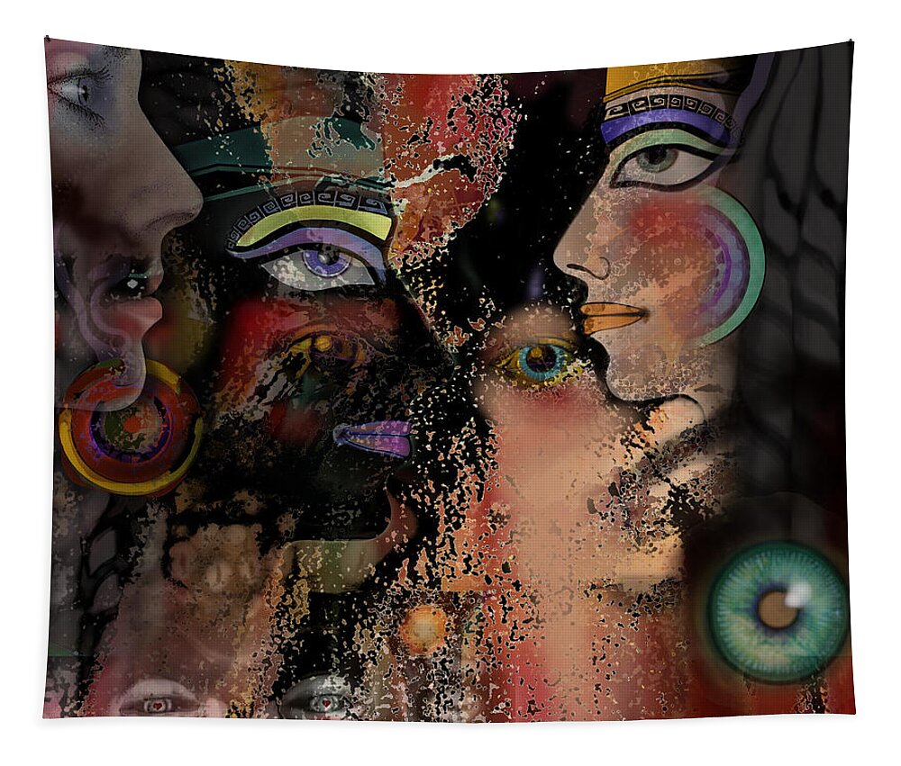 Face Tapestry featuring the digital art Face by Carol Jacobs
