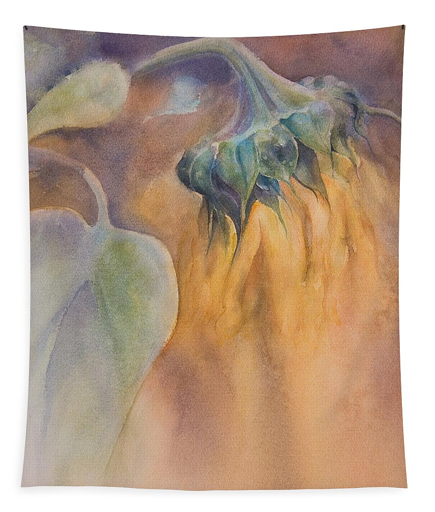 Sunflowers Tapestry featuring the painting Fading Glory by Kate Bedell