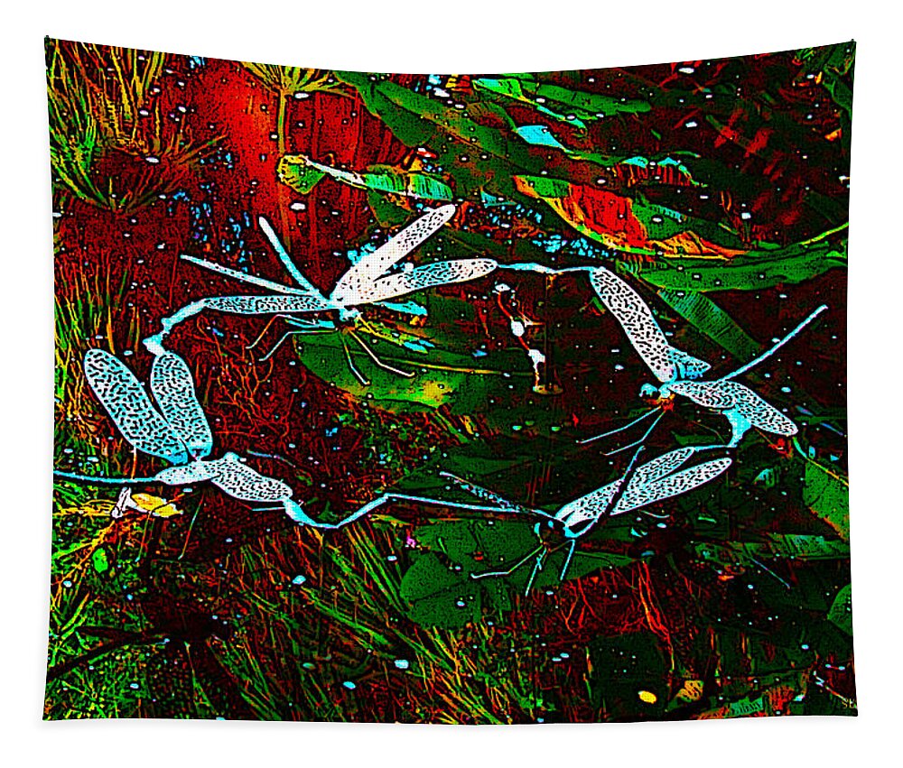 Susan Vineyard Tapestry featuring the photograph Fairy Dragonfly Ring by Susan Vineyard
