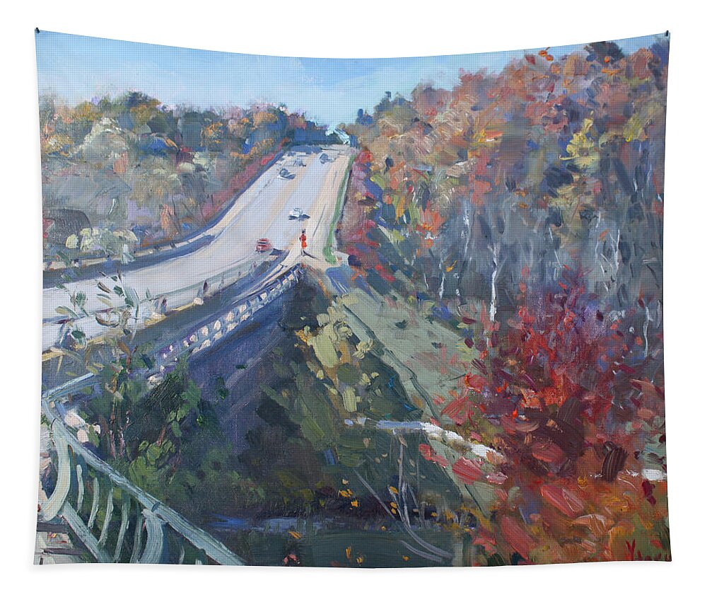 Fall Tapestry featuring the painting Fall in Silver Creek Georgetown by Ylli Haruni