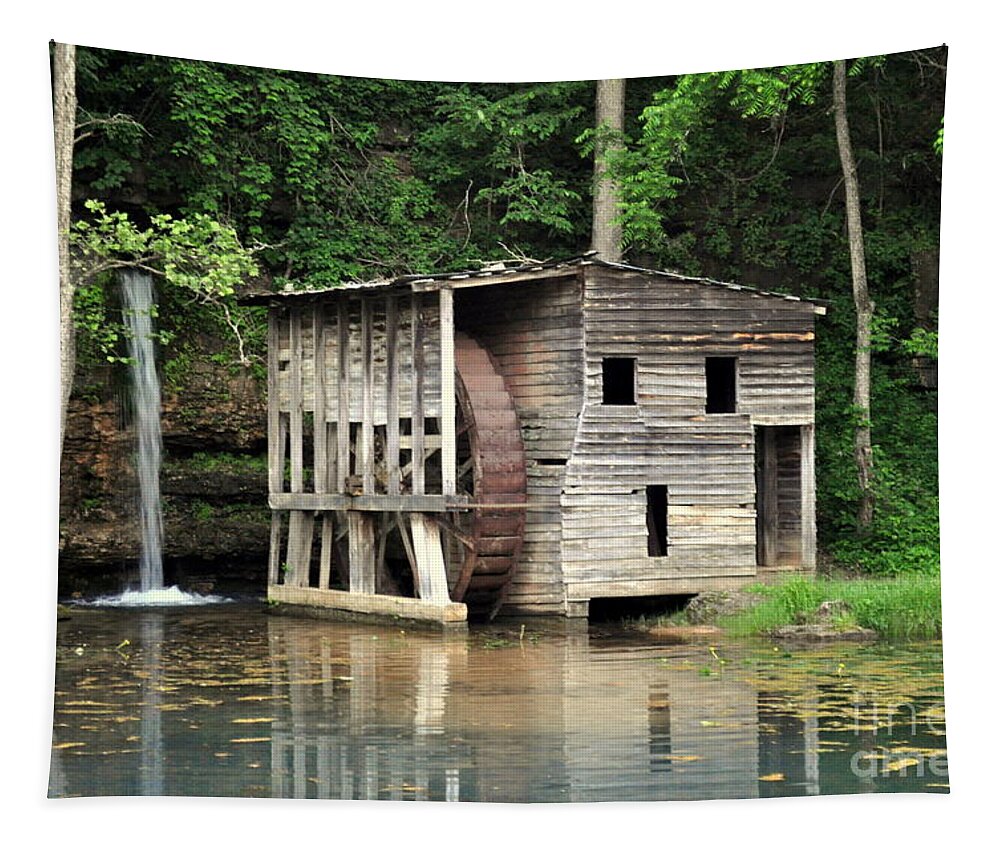 Falling Spring Mill. Ozarks Tapestry featuring the photograph Falling Spring Mill 3 by Marty Koch