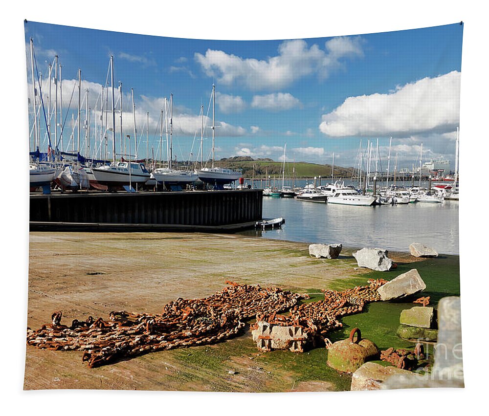 Slipway Tapestry featuring the photograph Falmouth Haven Slipway by Terri Waters