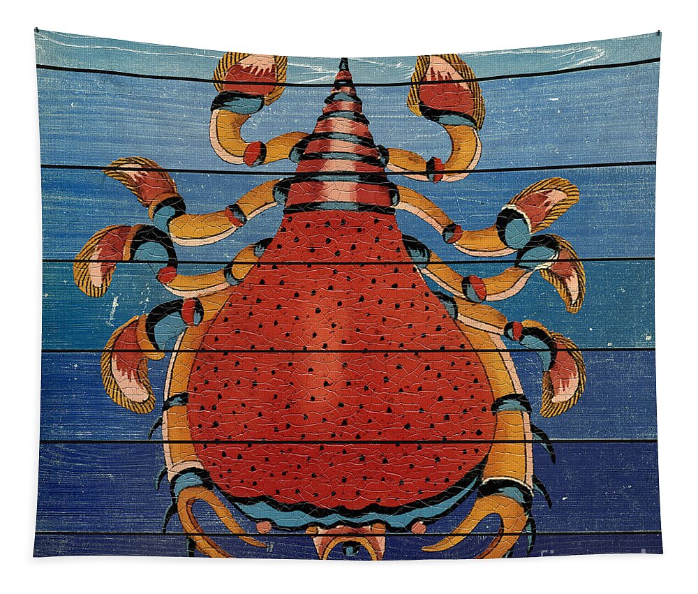 Nautical Tapestry featuring the painting Fanciful Sea Creatures-JP3817 by Jean Plout