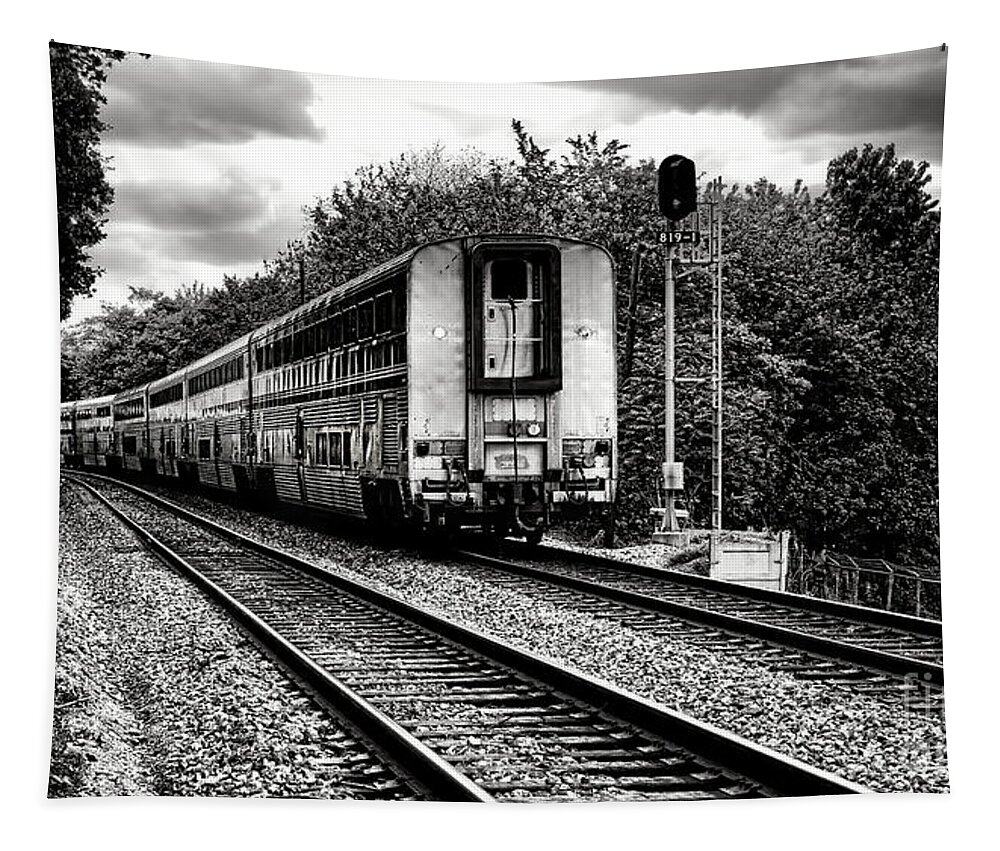 Rail Tapestry featuring the photograph Farewell Traveler by Olivier Le Queinec