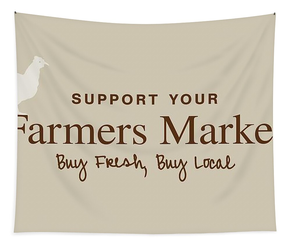 Farmers Market Tapestry featuring the digital art Farmers Market by Nancy Ingersoll