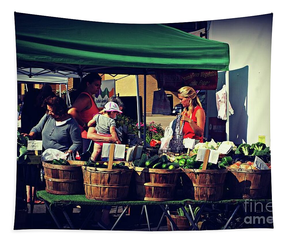 Photography Tapestry featuring the photograph Farmers Market Produce by Frank J Casella