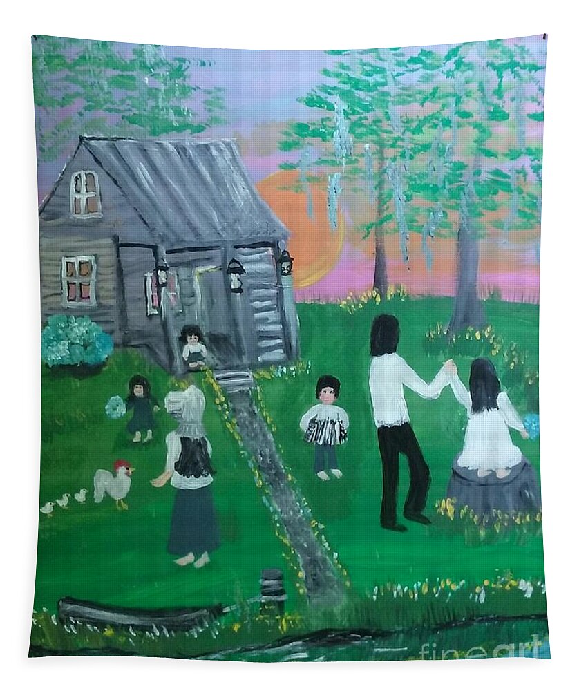 Father's Day Waltz Tapestry featuring the painting Fathers Day Waltz by Seaux-N-Seau Soileau