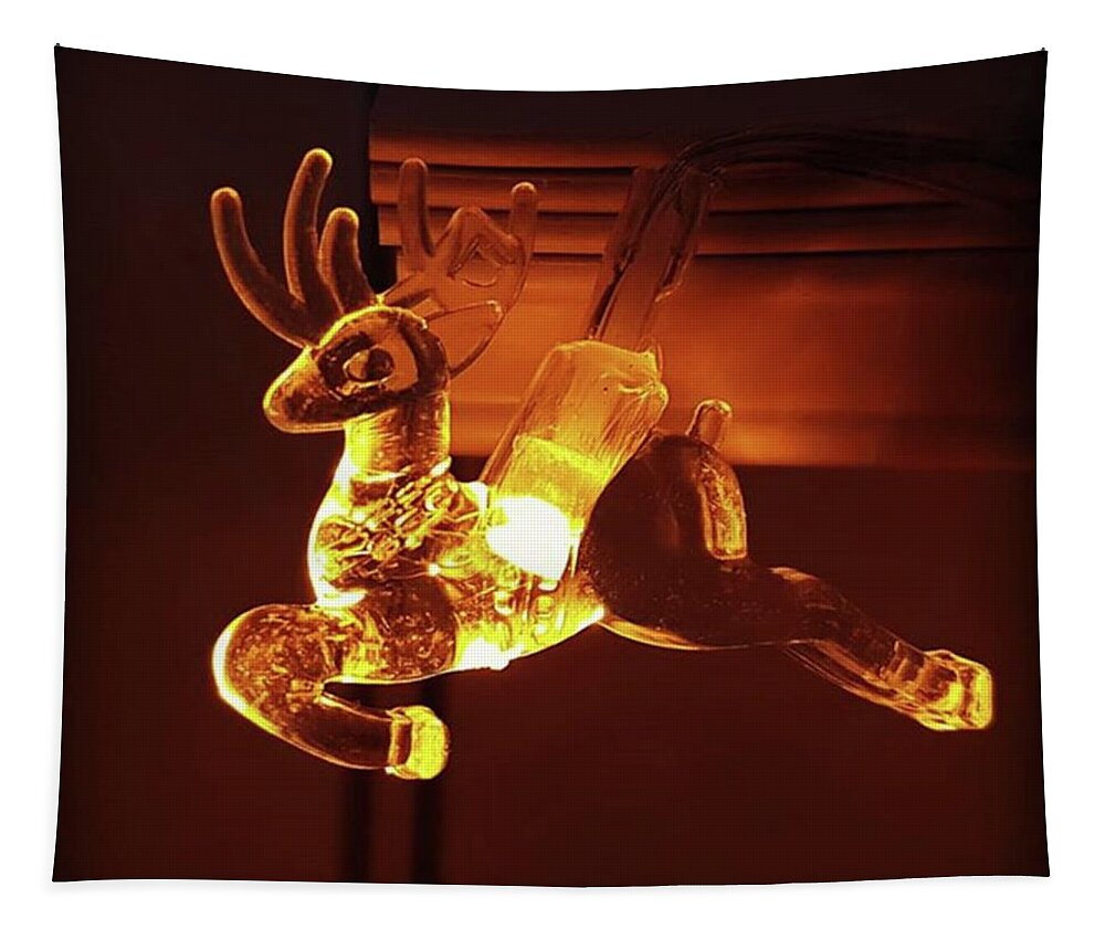 Reindeer Tapestry featuring the photograph Reindeer Glow by Rowena Tutty