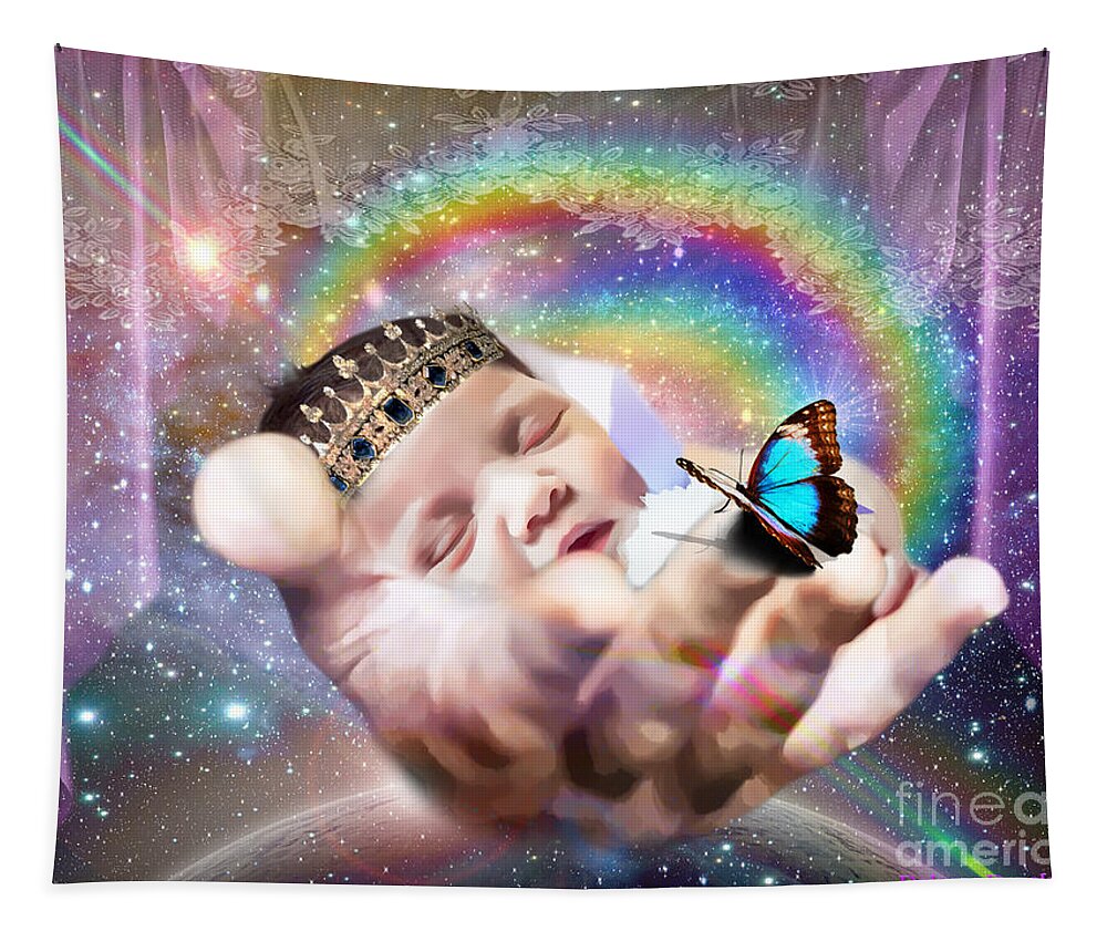 Fearfully And Wonderfully Created Hand Of God Tapestry featuring the digital art Fearfully and Wonderfully Created by Dolores Develde