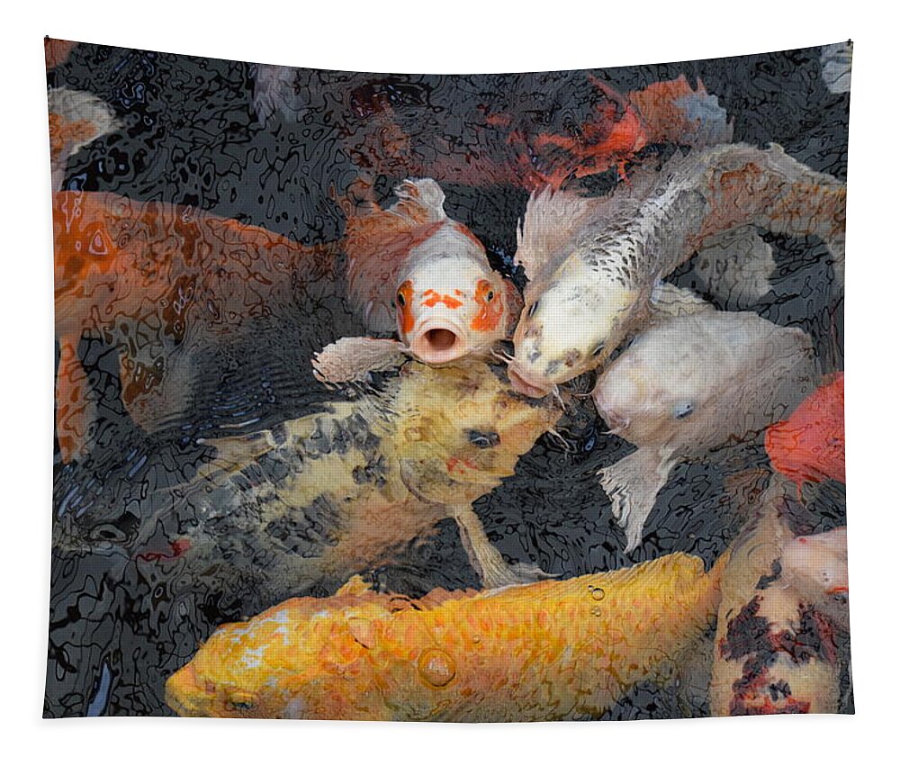 Koi Tapestry featuring the photograph The Frenzy by Jimmy Chuck Smith