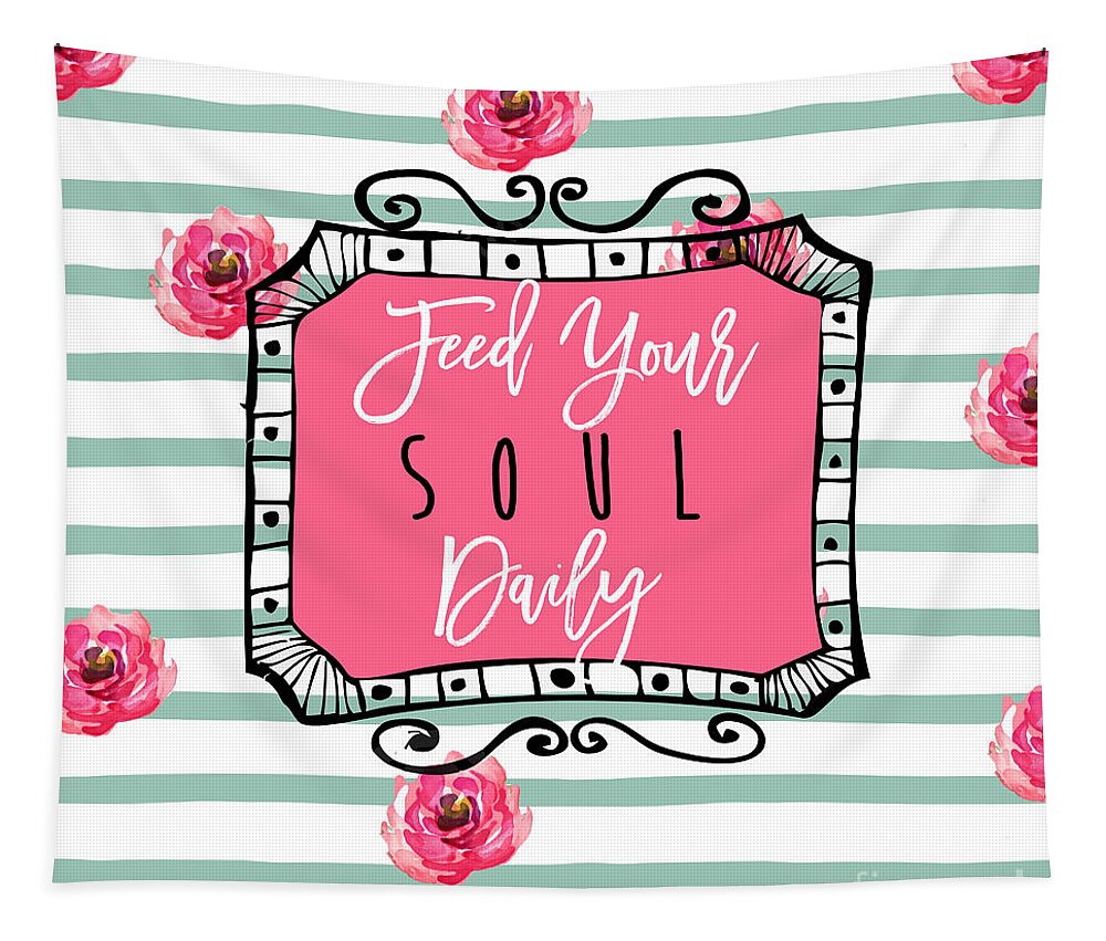 Polka Dots Tapestry featuring the painting Feed Your Soul Daily by Mindy Sommers