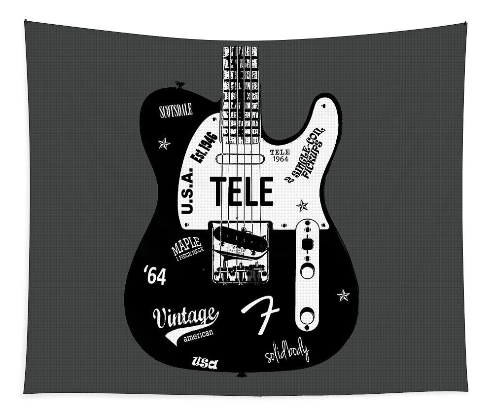Fender Telecaster Tapestry featuring the photograph Fender Telecaster 64 by Mark Rogan