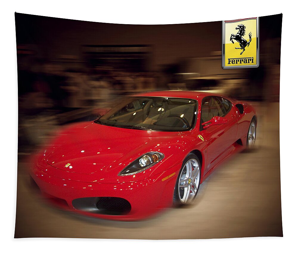 �auto Corner� Collection By Serge Averbukh Tapestry featuring the photograph Ferrari F430 - The Red Beast by Serge Averbukh